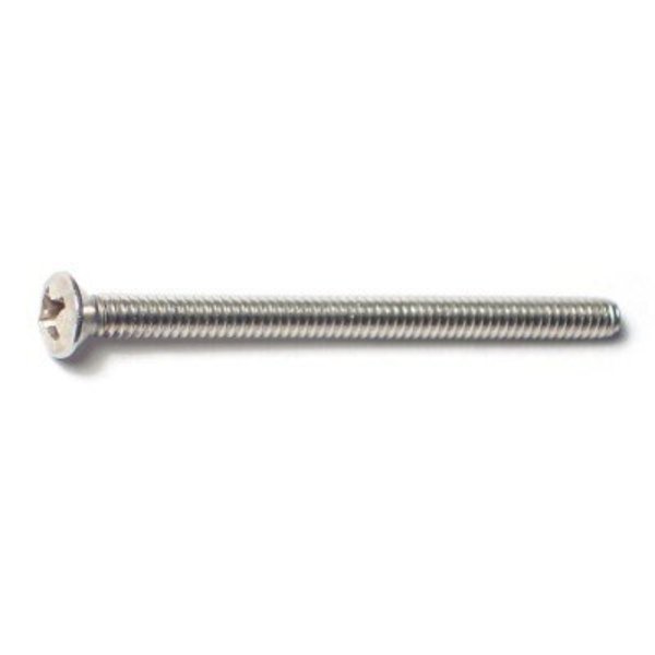 Midwest Fastener #6-32 x 2 in Phillips Oval Machine Screw, Plain Stainless Steel, 100 PK 04997